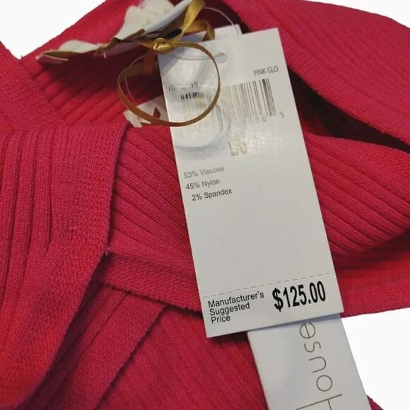 House of Harlow 1960 Hot Pink Ribbed Cross Over Halter Crop Top Large NWT - Picture 13 of 17